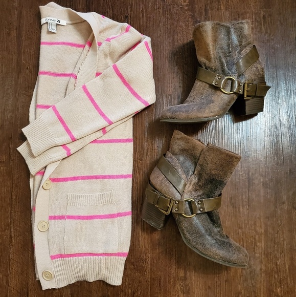 3 for $15 /F21 •Oversized, Striped Cardigan w/ Pockets! - Picture 5 of 5